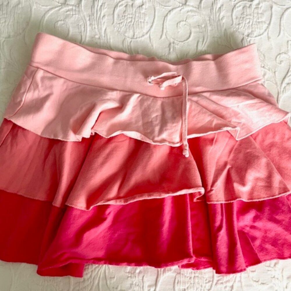 Moda International Pink Ombre Tiered Skirt T-Shirt Material Size L
